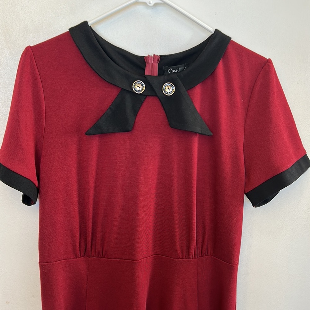 Cai Die Nu Women’s Dress Maroon/Black Size XXL NWT - Picture 2 of 5